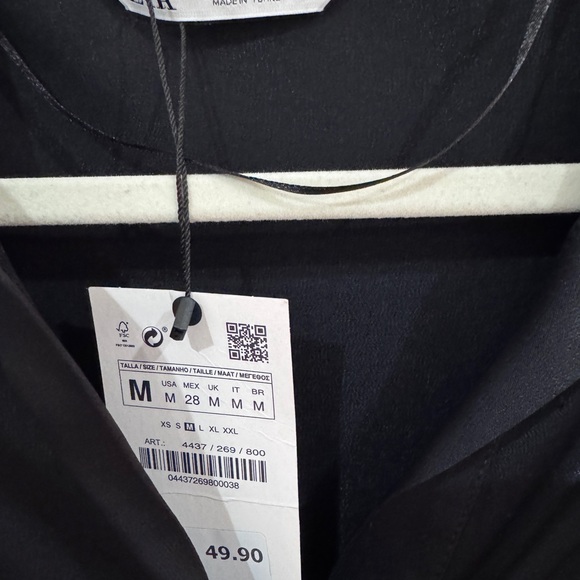 Zara Black Satin Blouse - Picture 7 of 8